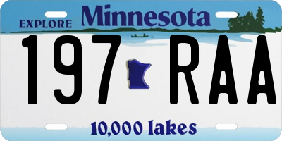 MN license plate 197RAA