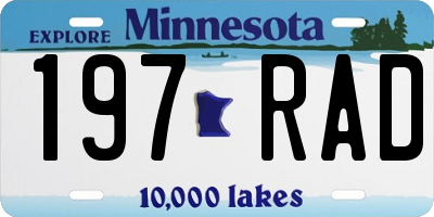 MN license plate 197RAD