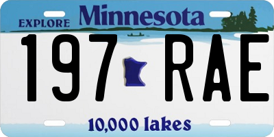 MN license plate 197RAE