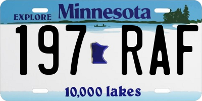 MN license plate 197RAF