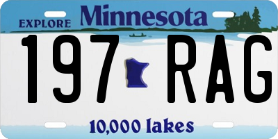 MN license plate 197RAG