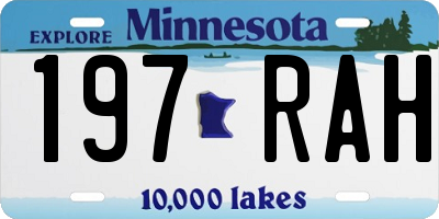 MN license plate 197RAH