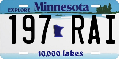 MN license plate 197RAI
