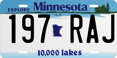 MN license plate 197RAJ