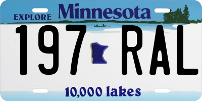 MN license plate 197RAL