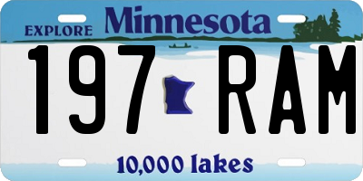 MN license plate 197RAM