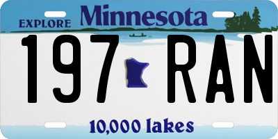 MN license plate 197RAN