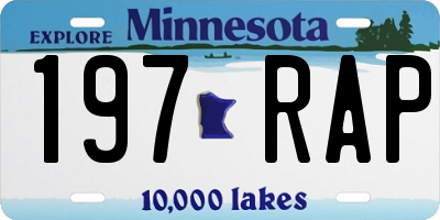 MN license plate 197RAP