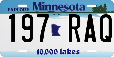 MN license plate 197RAQ