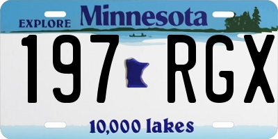 MN license plate 197RGX