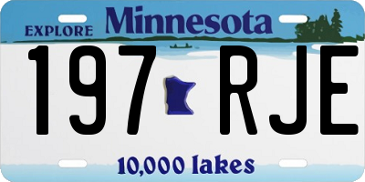 MN license plate 197RJE
