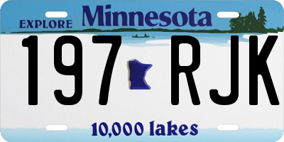 MN license plate 197RJK