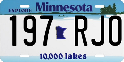 MN license plate 197RJO