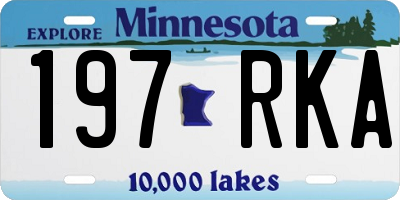 MN license plate 197RKA
