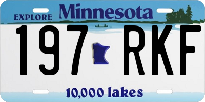 MN license plate 197RKF