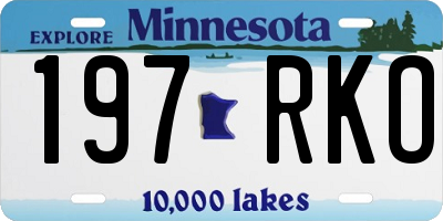 MN license plate 197RKO