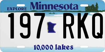 MN license plate 197RKQ