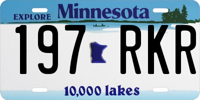 MN license plate 197RKR