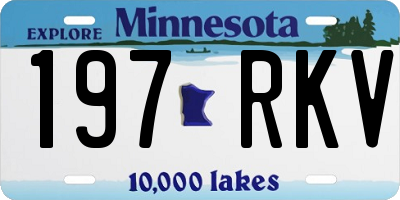 MN license plate 197RKV