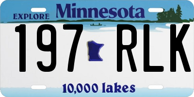 MN license plate 197RLK