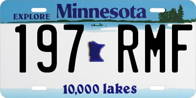 MN license plate 197RMF