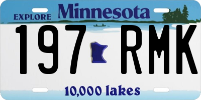 MN license plate 197RMK
