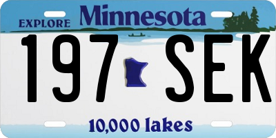 MN license plate 197SEK