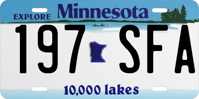 MN license plate 197SFA