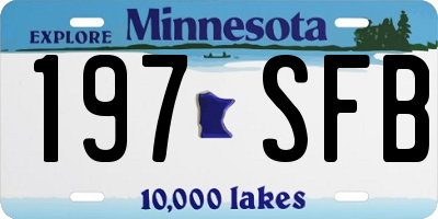 MN license plate 197SFB