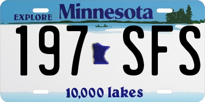 MN license plate 197SFS