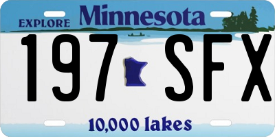 MN license plate 197SFX