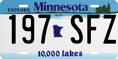MN license plate 197SFZ