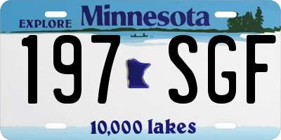 MN license plate 197SGF