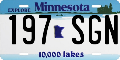 MN license plate 197SGN