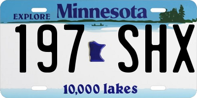 MN license plate 197SHX