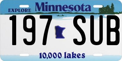 MN license plate 197SUB