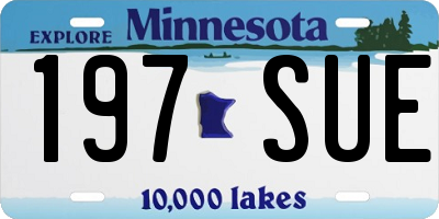 MN license plate 197SUE