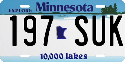 MN license plate 197SUK