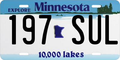 MN license plate 197SUL