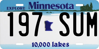 MN license plate 197SUM