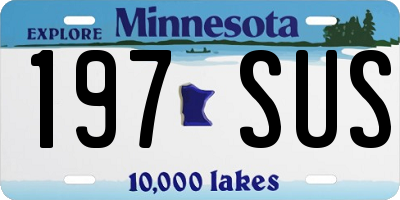 MN license plate 197SUS