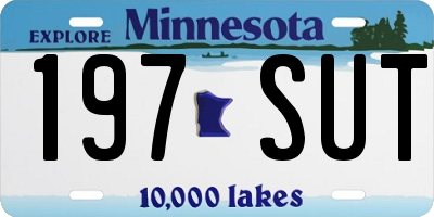 MN license plate 197SUT