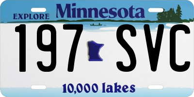 MN license plate 197SVC