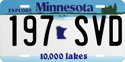 MN license plate 197SVD