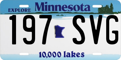 MN license plate 197SVG