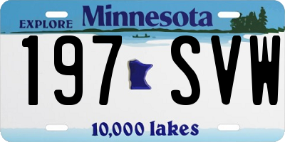 MN license plate 197SVW