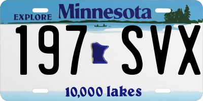MN license plate 197SVX