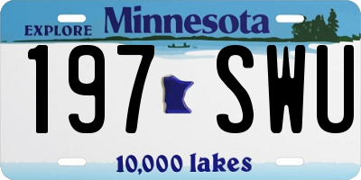 MN license plate 197SWU