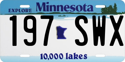 MN license plate 197SWX