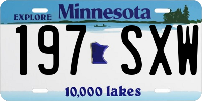 MN license plate 197SXW